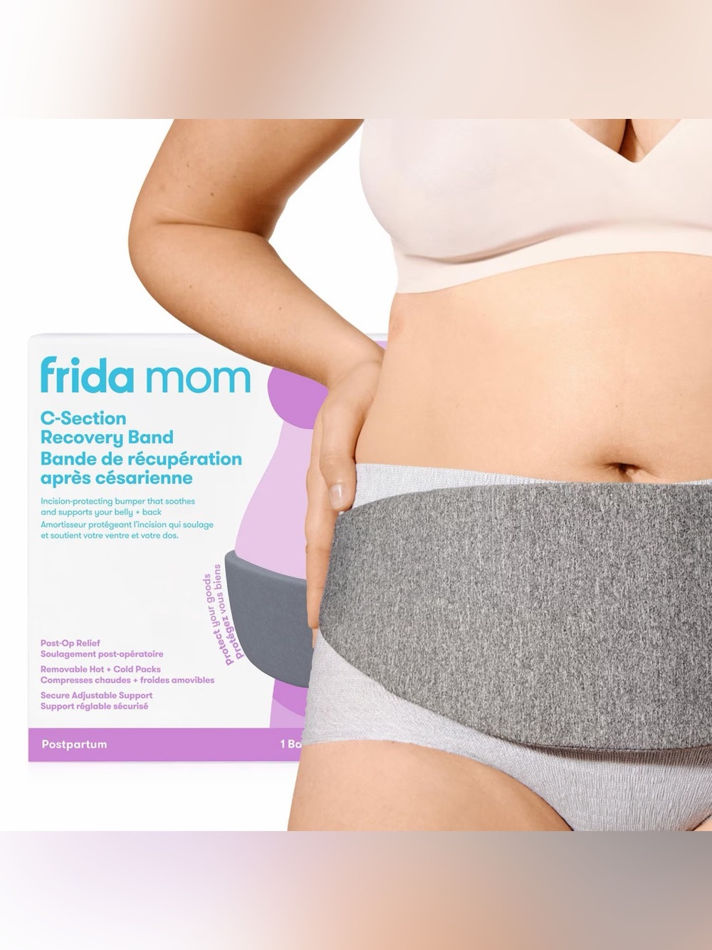 Recovery Support Belly Band - Gray
